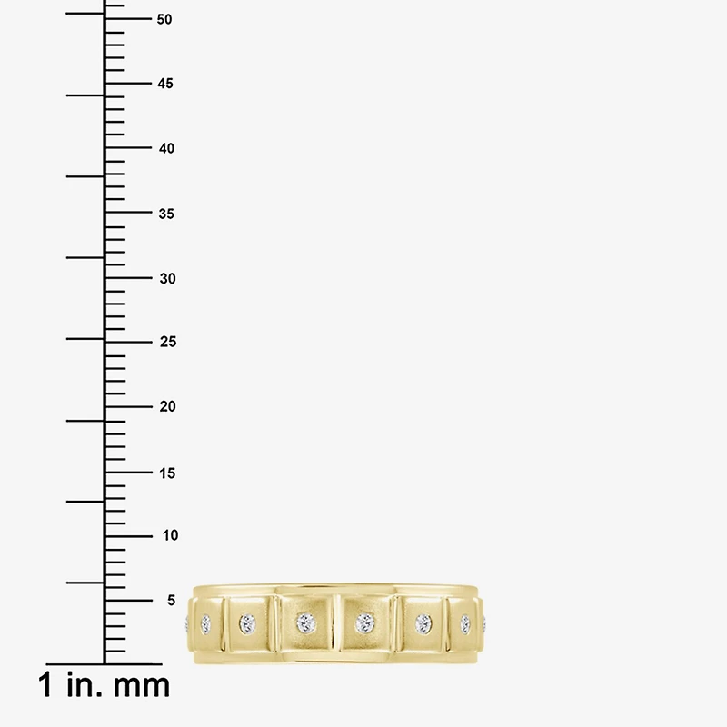 (J / I3) Mens 1/10 CT. T.W. Natural White Diamond 10K Gold Band