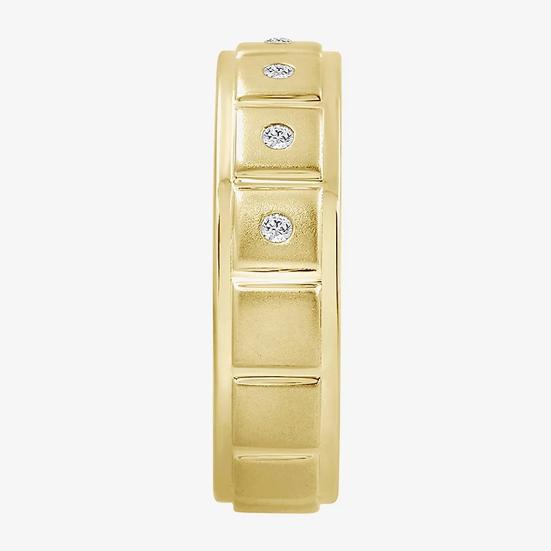 (J / I3) Mens 1/10 CT. T.W. Natural White Diamond 10K Gold Band