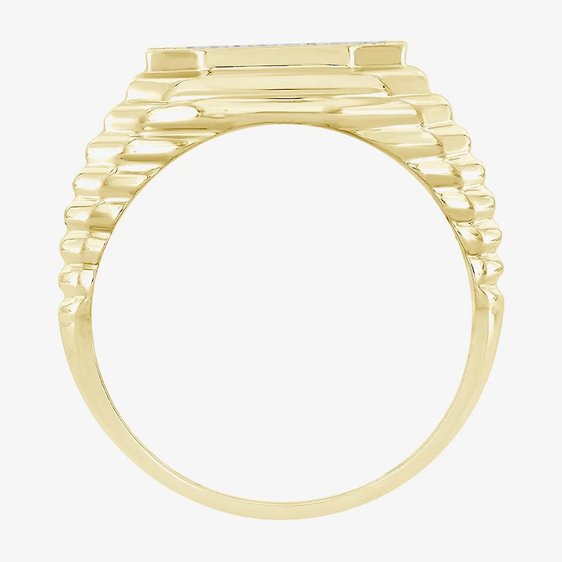 (J / I3) Mens 1/4 CT. T.W. Natural White Diamond 10K Gold Cocktail Ring