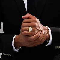 (J / I3) Mens 1/4 CT. T.W. Natural White Diamond 10K Gold Cocktail Ring