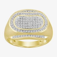 (J / I3) Mens 1/4 CT. T.W. Natural White Diamond 10K Gold Cocktail Ring