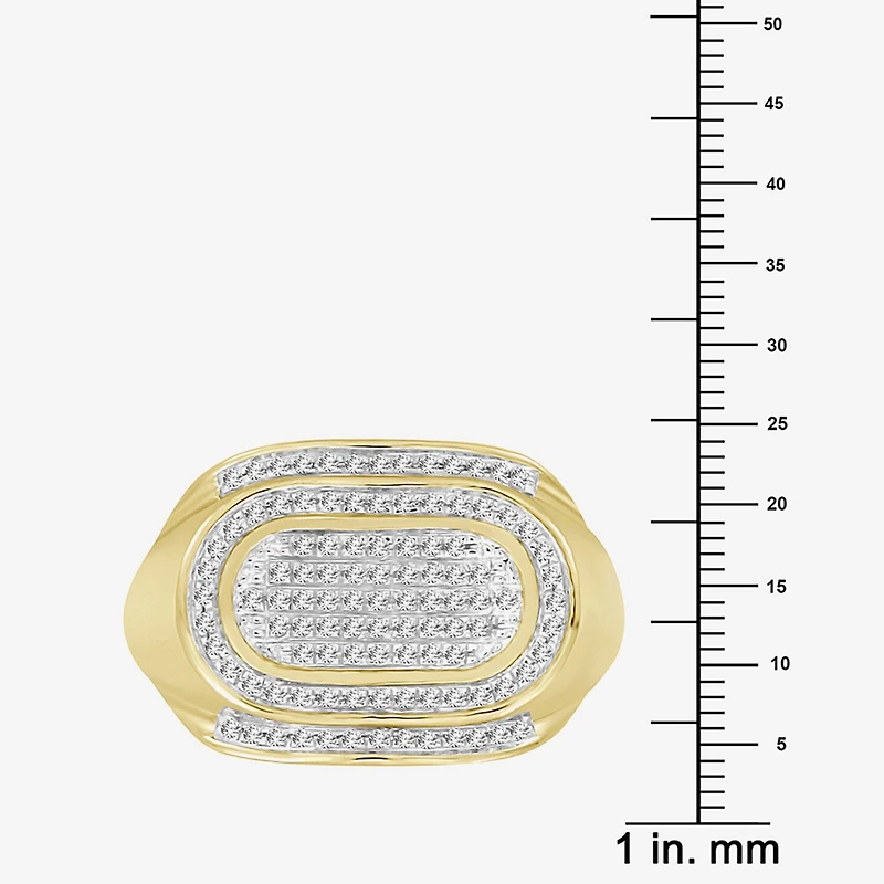 (J / I3) Mens 1/4 CT. T.W. Natural White Diamond 10K Gold Cocktail Ring