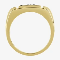 (Black / I3) Mens 1/4 CT. T.W. Natural Black Diamond 10K Gold Cocktail Ring
