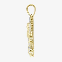 (J / I3) Mens 1/3 CT. T.W. Natural White Diamond 10K Gold Pendant