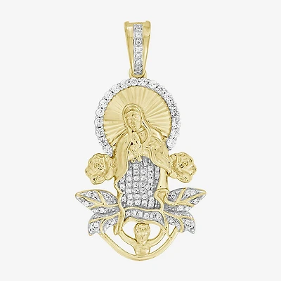 (J / I3) Mens 1/3 CT. T.W. Natural White Diamond 10K Gold Pendant