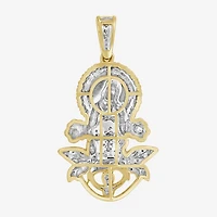(J / I3) Mens 1/3 CT. T.W. Natural White Diamond 10K Gold Pendant