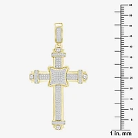 Cross (J / I3) Mens 1/2 CT. T.W. Natural White Diamond 10K Gold Cross Pendant