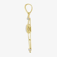 Cross (J / I3) Mens 1/2 CT. T.W. Natural White Diamond 10K Gold Cross Pendant