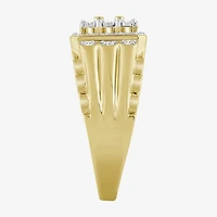 (J / I3) Mens 1/3 CT. T.W. Natural White Diamond 10K Gold Cushion Cocktail Ring