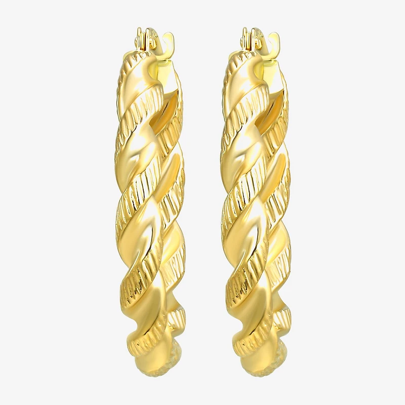 Womens 10K Gold 23mm Circle Hoop Earrings