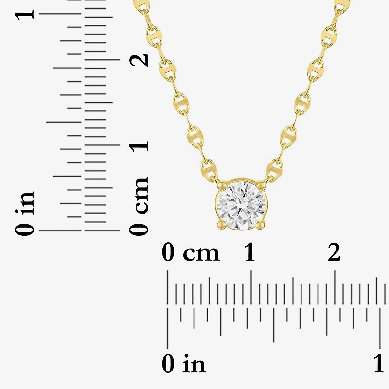 Diamond Addiction (G-H / Si2-I1) Womens 3/4 CT. T.W. Lab Grown White Diamond 14K Gold Over Silver Round 16 Inch Pendant Necklace