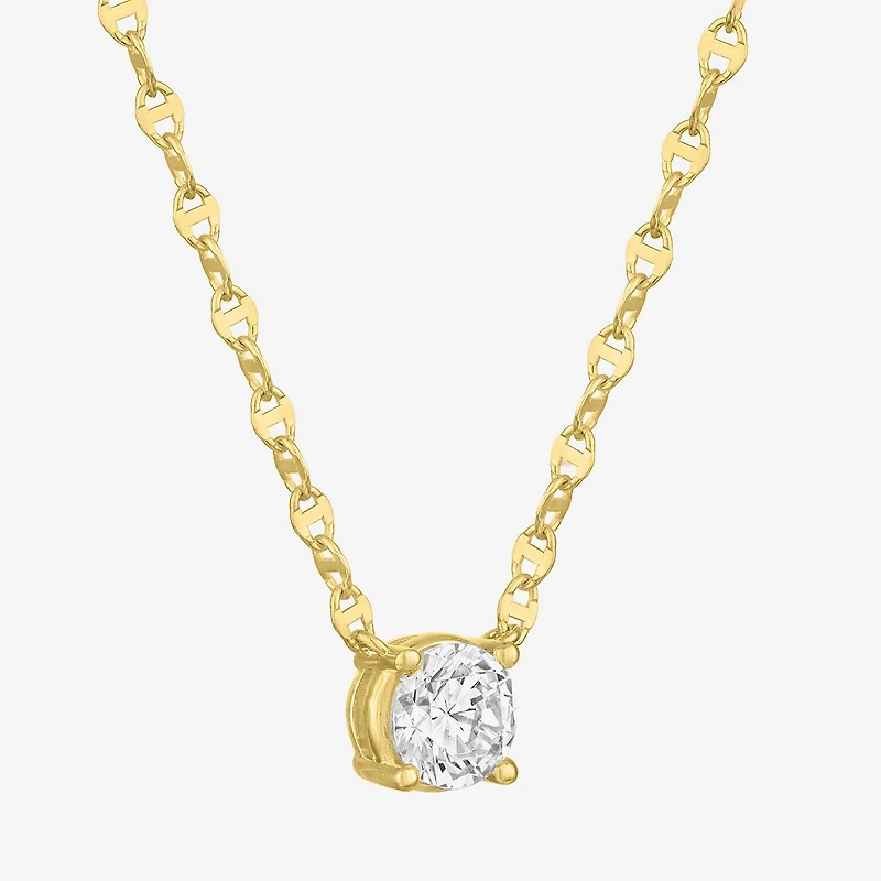 Diamond Addiction (G-H / Si2-I1) Womens 3/4 CT. T.W. Lab Grown White Diamond 14K Gold Over Silver Round 16 Inch Pendant Necklace