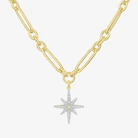 Diamond Addiction Northstar (G-H / Si2-I1) Womens 1/3 CT. T.W. Lab Grown White Diamond 14K Gold Over Silver Star 18 Inch Pendant Necklace