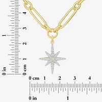 Diamond Addiction Northstar (G-H / Si2-I1) Womens 1/3 CT. T.W. Lab Grown White Diamond 14K Gold Over Silver Star 18 Inch Pendant Necklace
