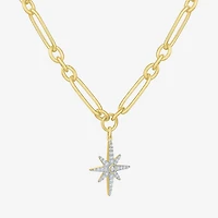 Diamond Addiction Northstar (G-H / Si2-I1) Womens 1/3 CT. T.W. Lab Grown White Diamond 14K Gold Over Silver Star 18 Inch Pendant Necklace