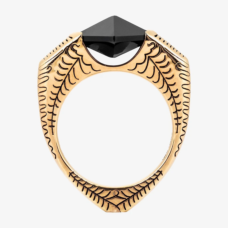 Harry Potter Mens Genuine Black Onyx 14K Gold Over Silver Fashion Ring