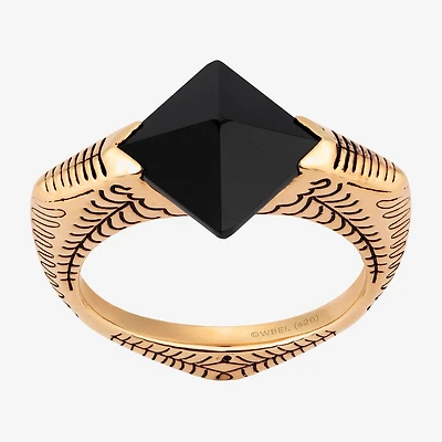 Harry Potter Womens Genuine Black Onyx 14K Gold Over Silver Cocktail Ring
