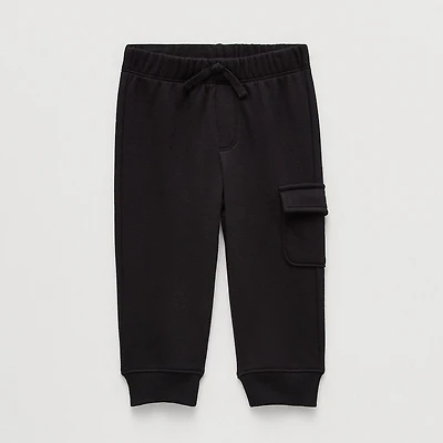 Okie Dokie Baby Boys Cinched Regular Fit French Terry Pull-On Pant