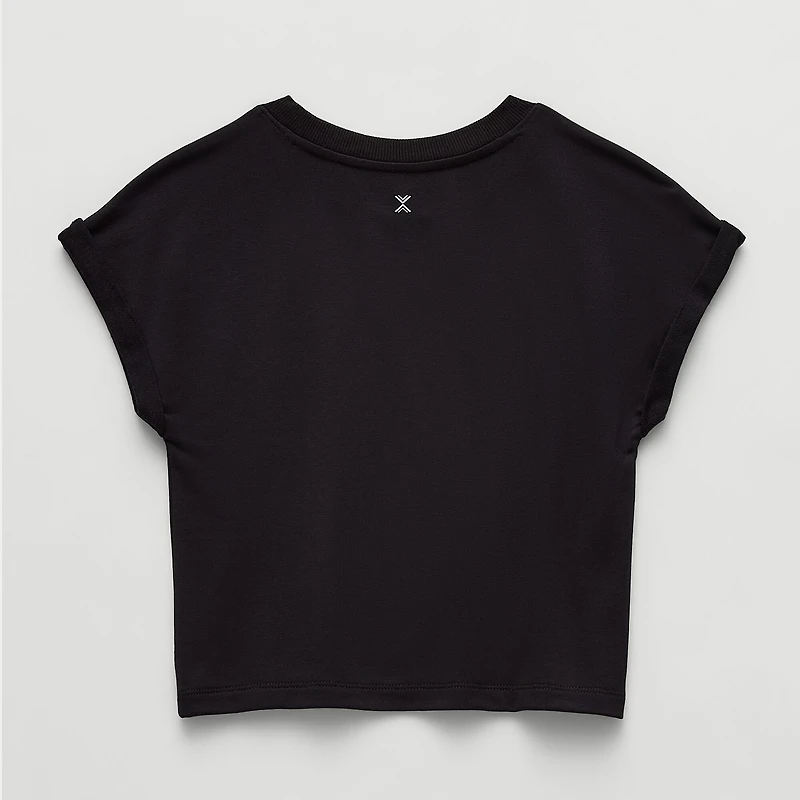 Xersion French Terry Little & Big Kid Girls Crew Neck Short Sleeve Active T-Shirt