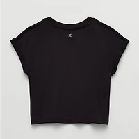 Xersion French Terry Little & Big Kid Girls Crew Neck Short Sleeve Active T-Shirt