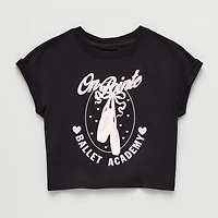 Xersion French Terry Little & Big Kid Girls Crew Neck Short Sleeve Active T-Shirt