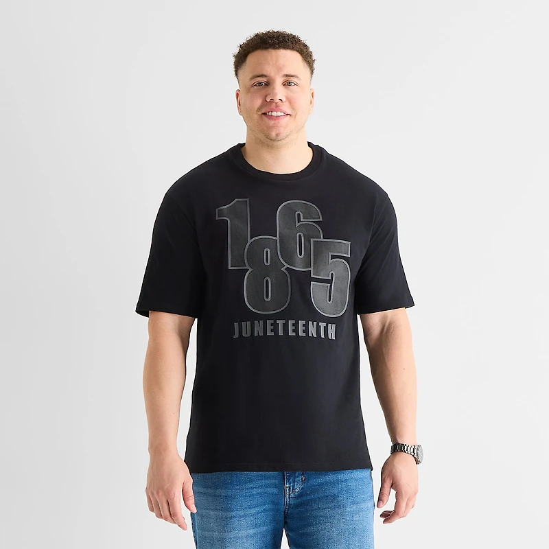 Hope & Wonder Juneteenth Mens Crew Neck Short Sleeve Boxy Fit Big and Tall Graphic T-Shirt
