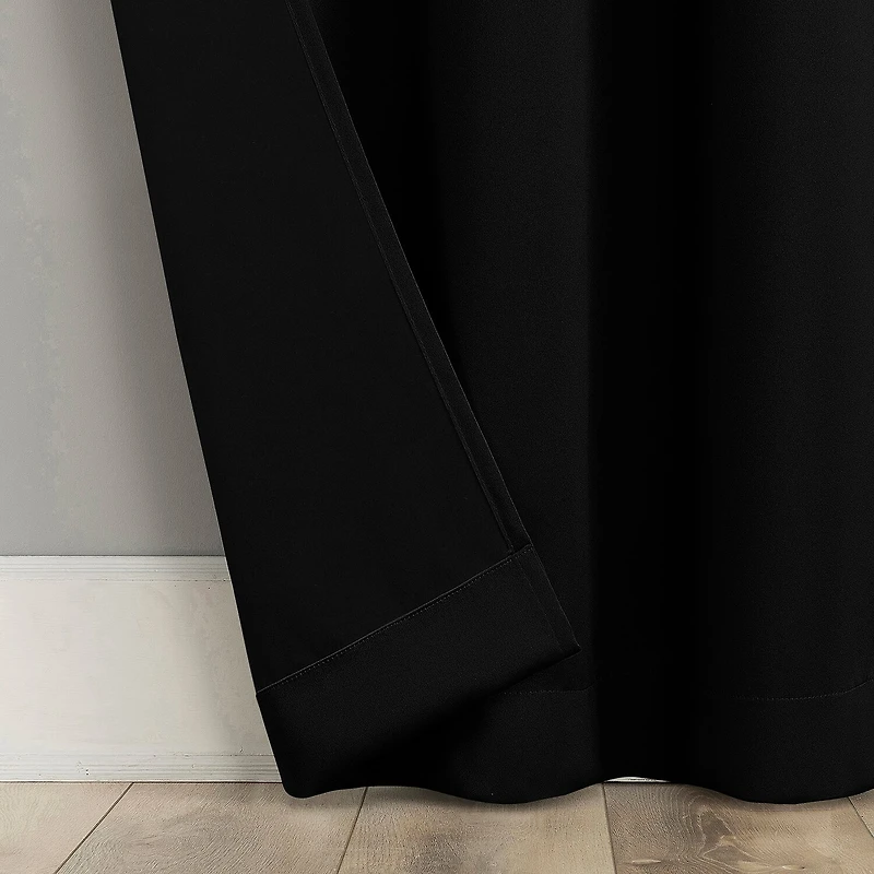 Sun Zero Sheridan Magnetic Closure Grommet Top 100% Blackout Set of 2 Curtain Panel