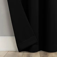 Sun Zero Sheridan Magnetic Closure Grommet Top 100% Blackout Set of 2 Curtain Panel