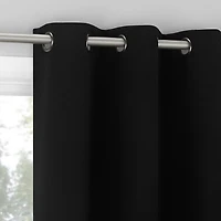 Sun Zero Sheridan Magnetic Closure Grommet Top 100% Blackout Set of 2 Curtain Panel