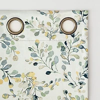 Sun Zero Maureen Painted Foliage Magnetic Closure Grommet Top 100% Blackout Set of 2 Curtain Panel