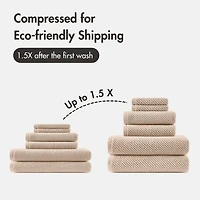 Madison Park Diagonal Ribbed 500gsm Cotton Zero Twist -pc. Quick Dry Bath Towel Set