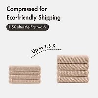 Madison Park Diagonal Ribbed 500gsm Cotton Zero Twist 4-pc. Quick Dry Bath Towel Set