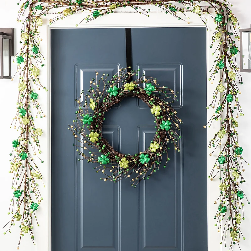 Glitzhome 72" Shamrock St. Patricks Day Garland