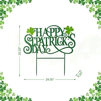 Glitzhome 24" Metal Happy St. Patricks Day Yard Art