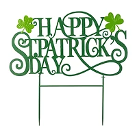 Glitzhome 24" Metal Happy St. Patricks Day Yard Art