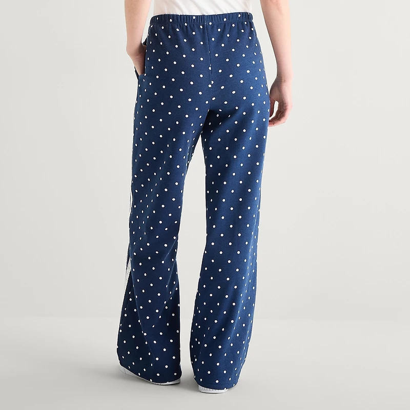 Bottom Womens Juniors Wide Leg Hello Kitty Fleece Sweatpant
