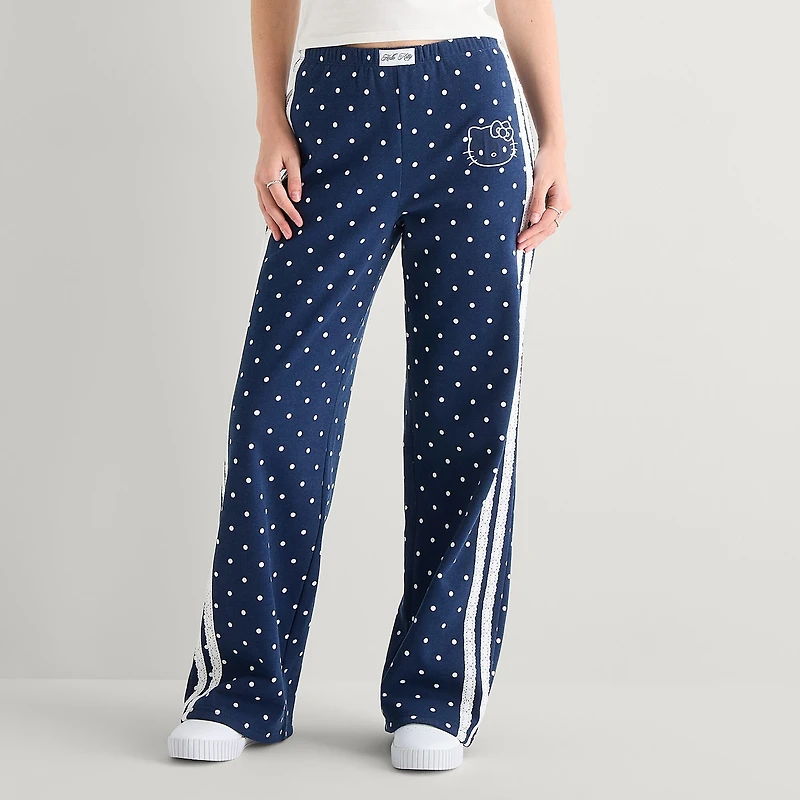 Bottom Womens Juniors Wide Leg Hello Kitty Fleece Sweatpant