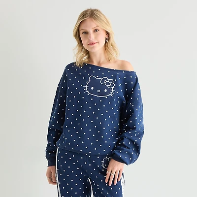 Womens Juniors Long Sleeve Hello Kitty Sweatshirt