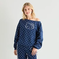 Womens Juniors Long Sleeve Hello Kitty Sweatshirt