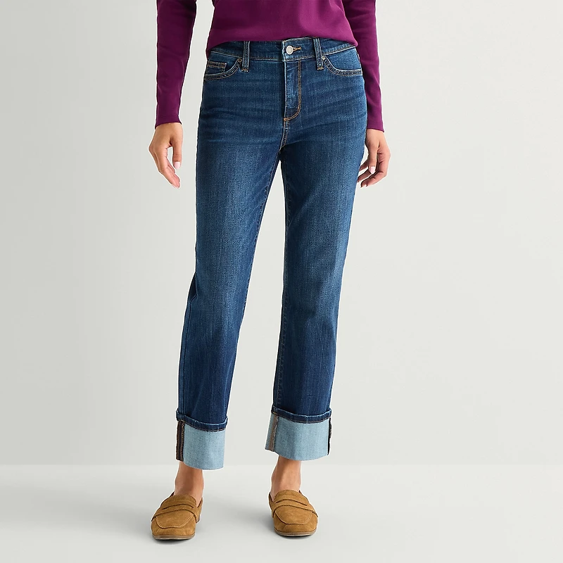 St. John's Bay Womens Tall High Rise Straight Leg Jean