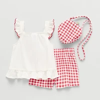 Little Lass Toddler Girls 3-pc. Short Set