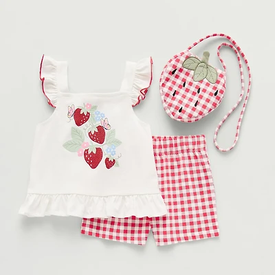 Little Lass Toddler Girls 3-pc. Short Set