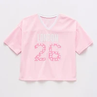 Thereabouts Little & Big Kid Girls V Neck Short Sleeve Oversized Graphic T-Shirt