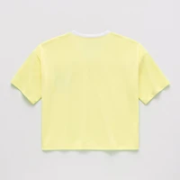 Thereabouts Little & Big Kid Girls V Neck Short Sleeve Oversized Graphic T-Shirt
