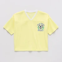 Thereabouts Little & Big Kid Girls V Neck Short Sleeve Oversized Graphic T-Shirt