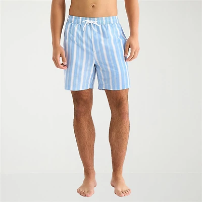 Arizona Mens 6 1/2" Striped Swim Trunks