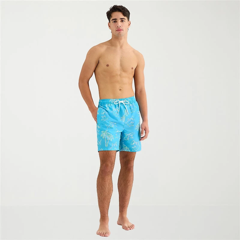 Arizona Mens 6 1/2" Striped Swim Trunks