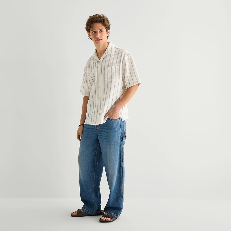 Arizona Mens Short Sleeve Regular Fit Button-Down Shirt