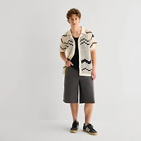 Arizona Mens Short Sleeve Button Polo Sweater