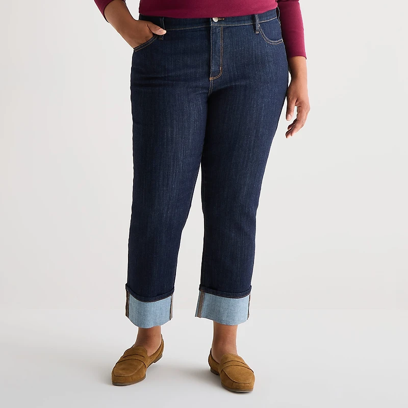 St. John's Bay Womens Plus High Rise Wide Leg Jean